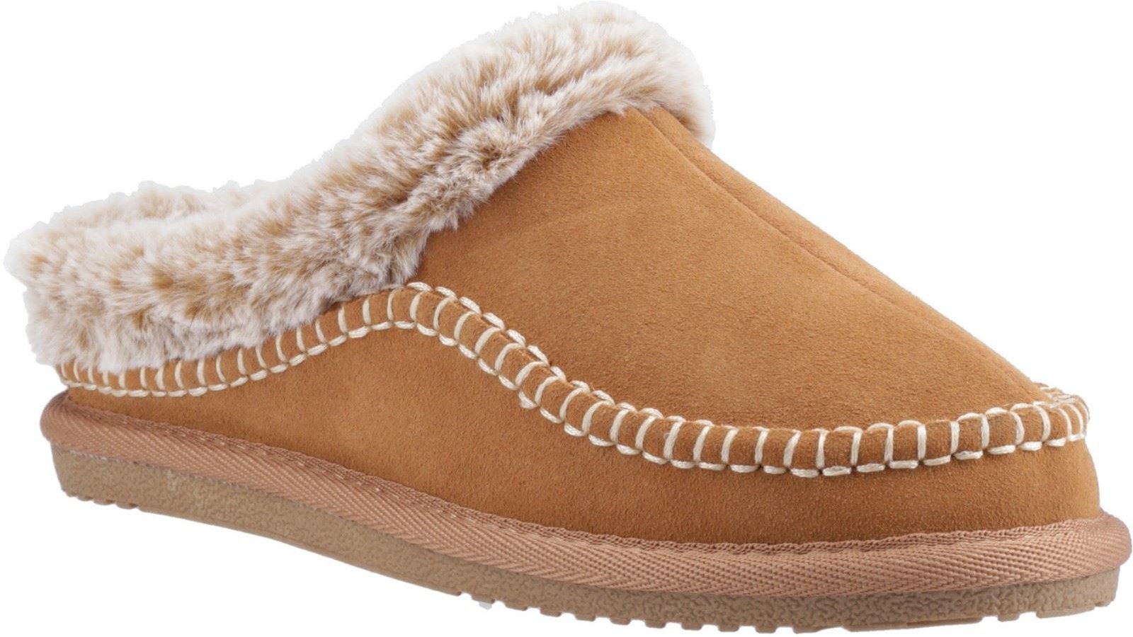 Thumbnail - Hush Puppies Anika Wildleder Damen Hausschuhe in Beige