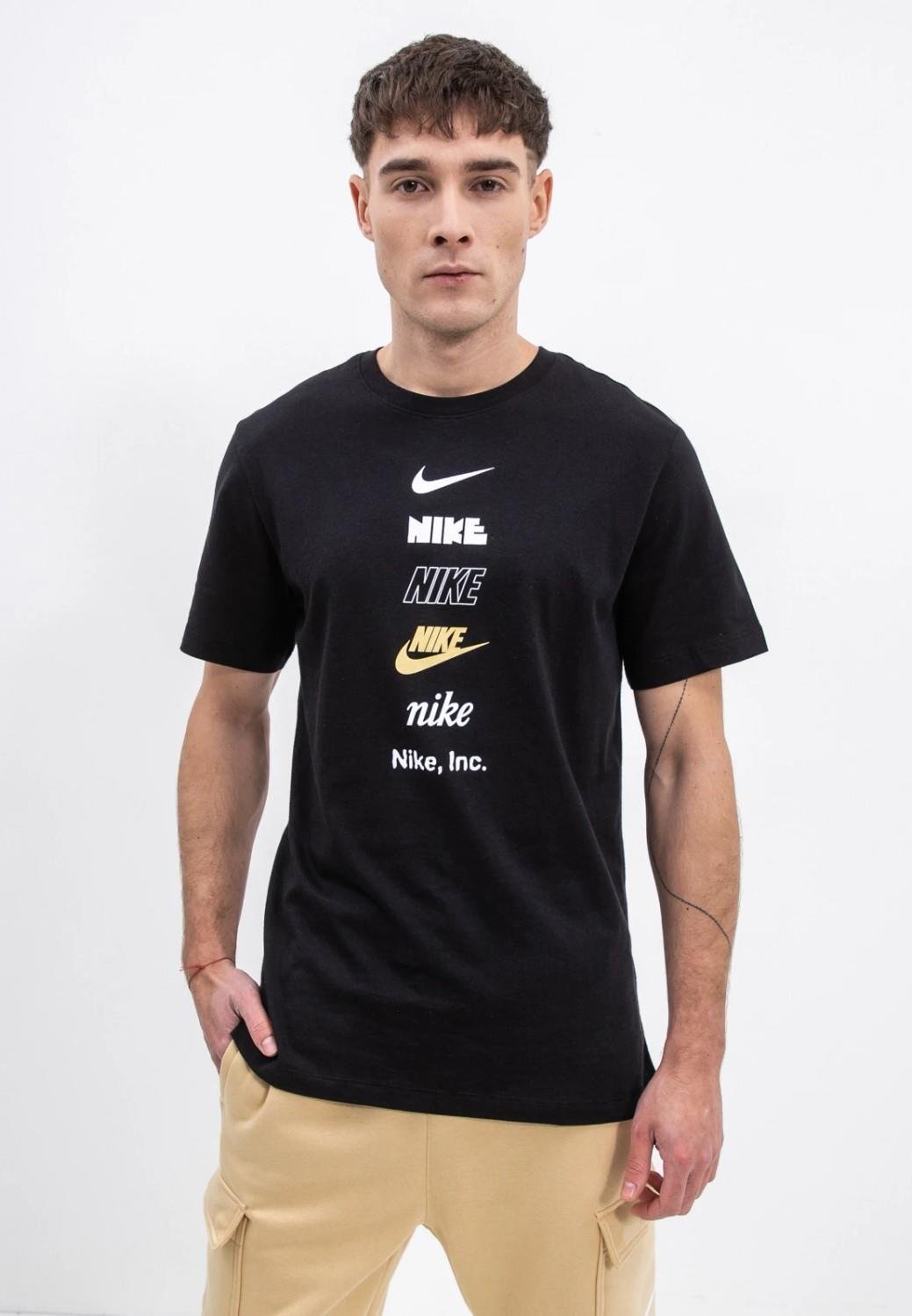 Thumbnail - Nike Stack Logo Herren-T-Shirt in Schwarz