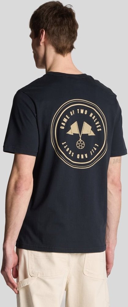 Lyle & Scott Game of Two Halves Grafik-T-Shirt – Dunkelmarineblau