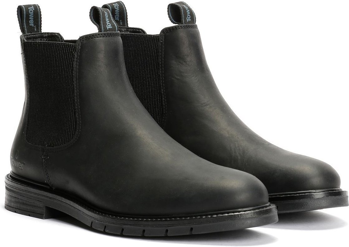 Tower London Harbour Leder Herren Schwarze Stiefel