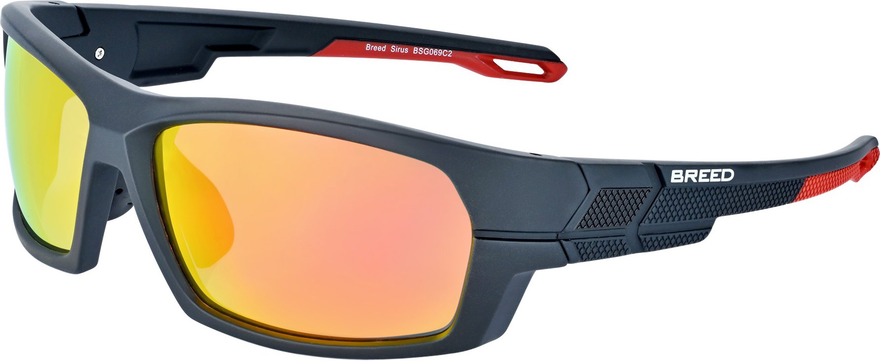 Lunettes de soleil polarisées Breed Sirus - Noir/Rouge