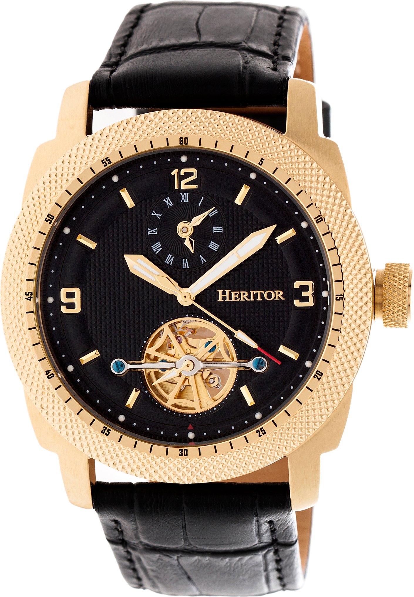 Heritor Automatische Helmsley Semi-Skelett Lederbanduhr