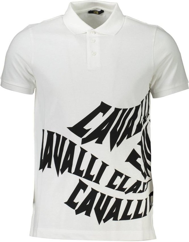 Thumbnail - Cavalli Class Bianco Baumwoll Herren Polo