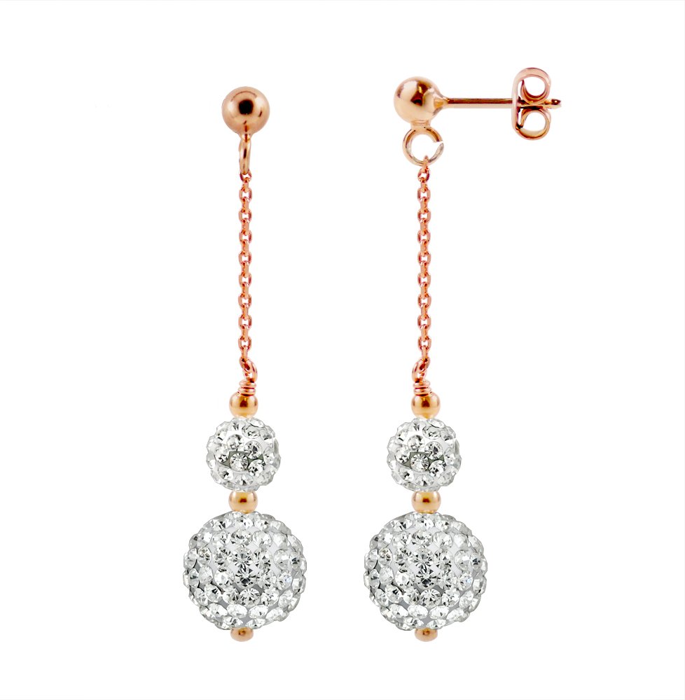 DIADEMA - Ohrringe Pinky Gold - Kristall Weiß - Kollektion Crystal Pearl