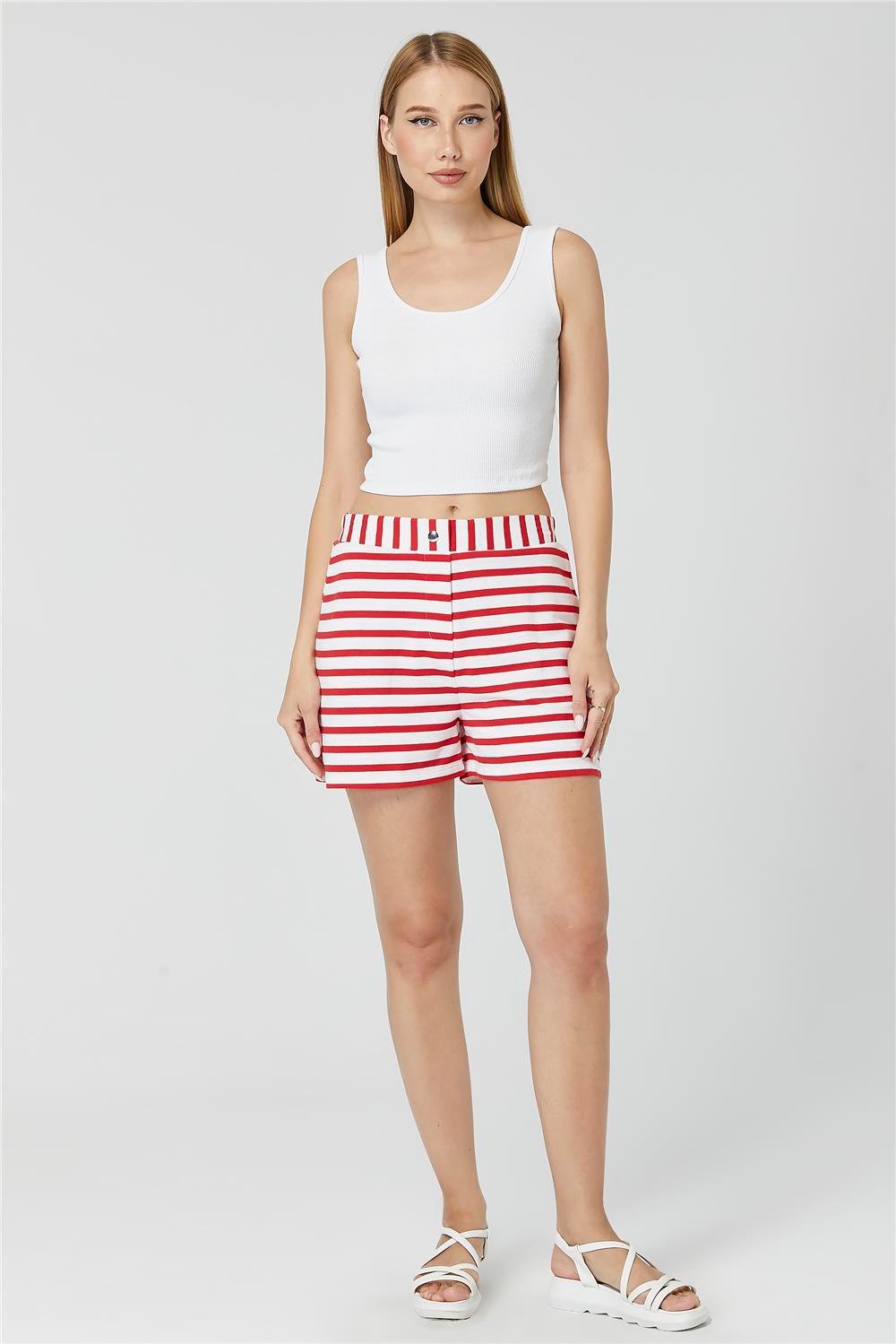Gestreifte Jersey-Shorts
