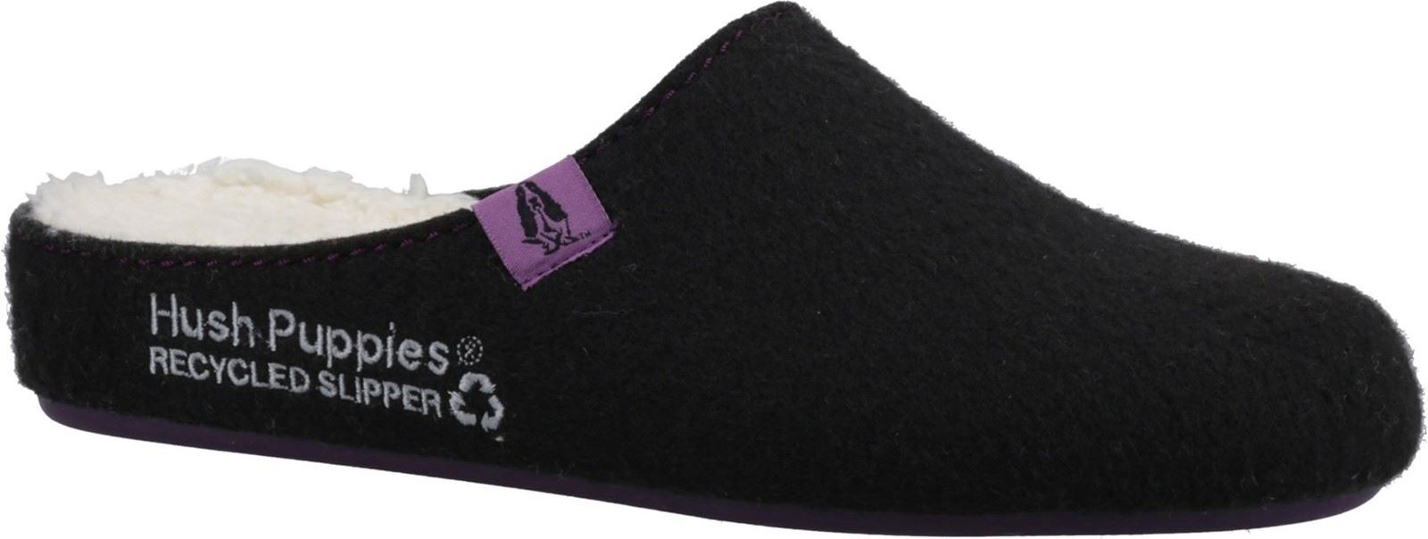 Hush Puppies The Good 90% Recyceltes RPET Polyester Damen Hausschuhe Schwarz