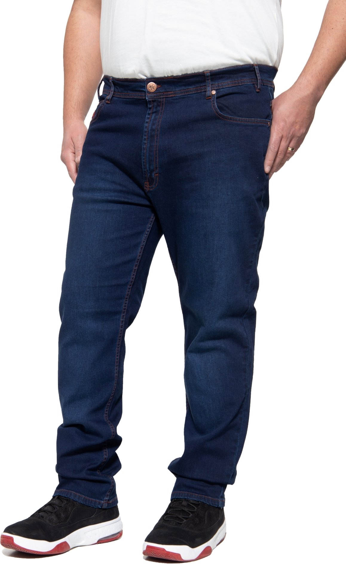 Way of Glory Herren Übergrößen Jeans im klassischen 5-Pocket Look Tom mittelblau