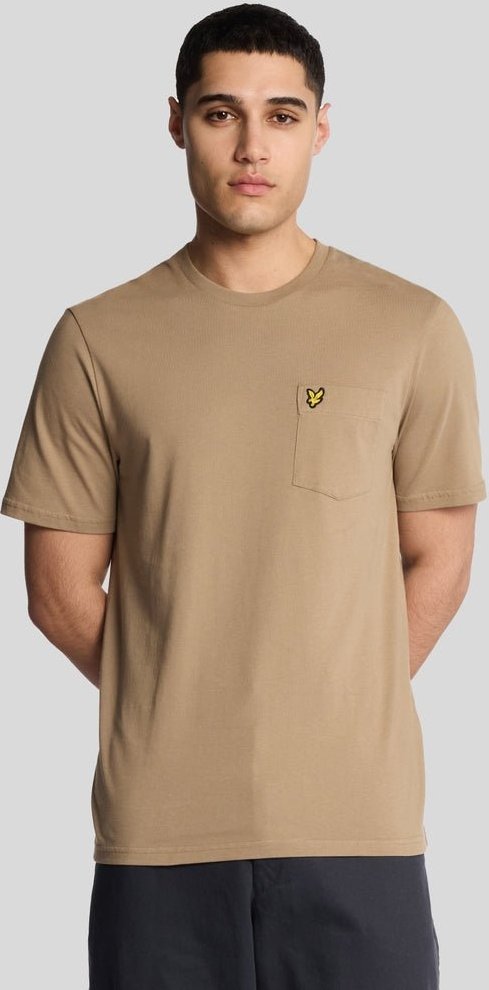 Lyle & Scott T-Shirt mit Tasche – Sand