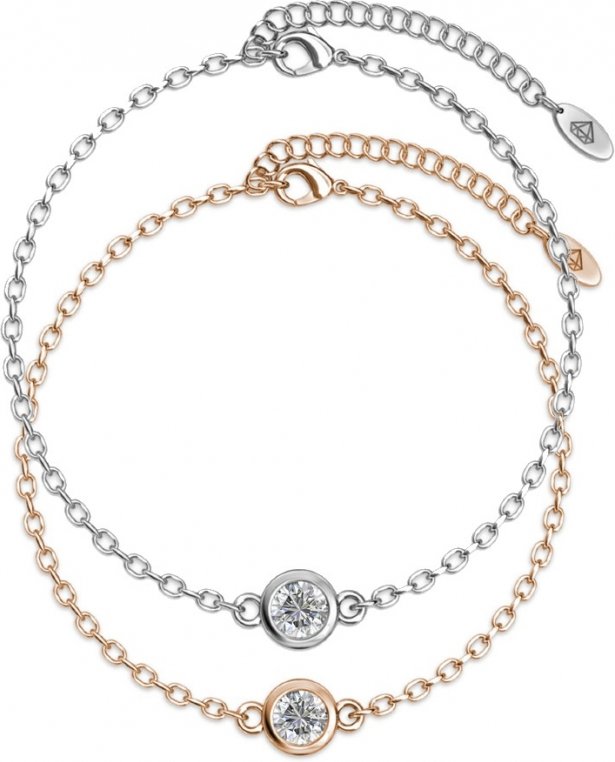 Geburtsstein-Armband - Rhodium Rose Gold und Kristall