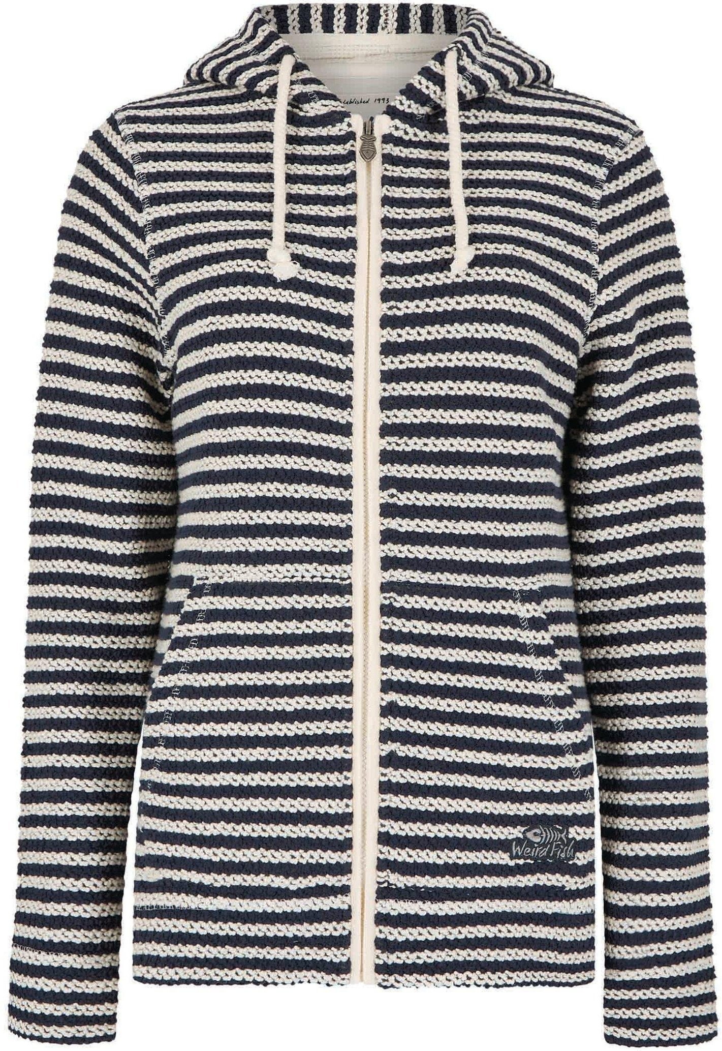 Weird Fish - "Fisher" Hoodie mit durchgehendem Reißverschluss Umweltfreundlich für Damen (Ecru)