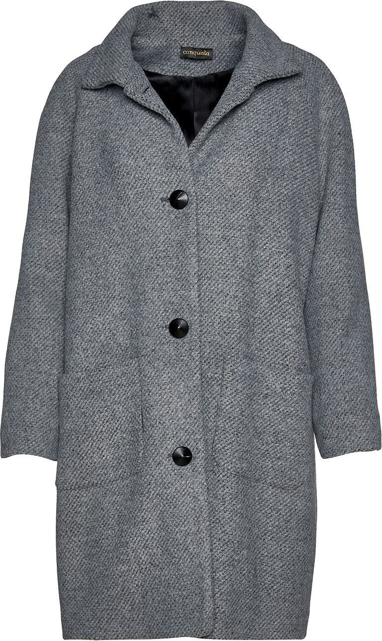 Grauer Mantel aus Wollmischung von Conquista Fashion