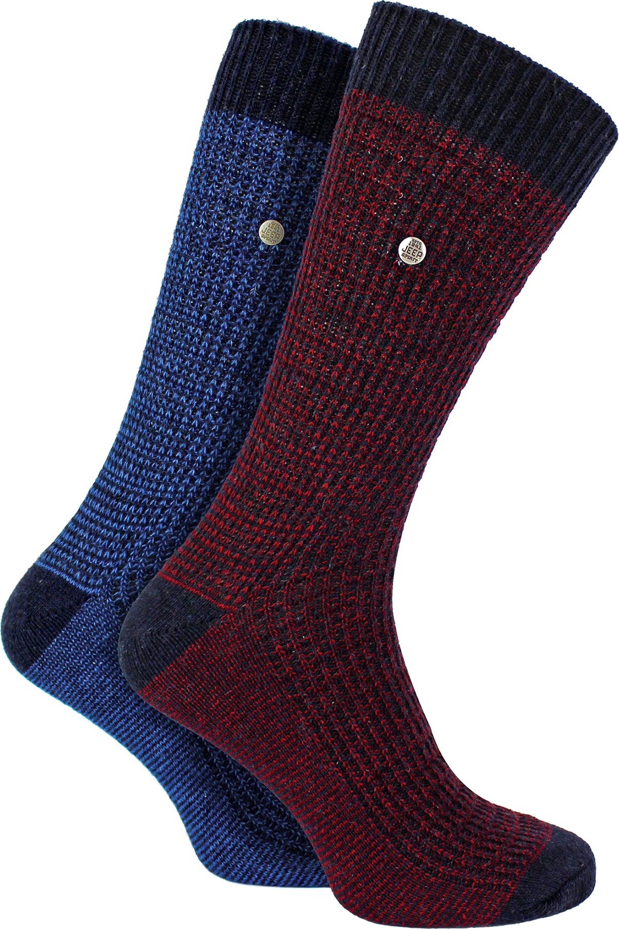 Herren Baumwolle Kleid Socken | Jeep | Midweight Knit Geist Socken, lässig gerippte Muster jeden Tag Socken - Navy / lil...