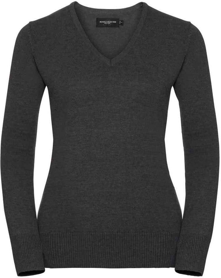 Russell Collection - Sweatshirt V-Ausschnitt für Damen (Holzkohle)
