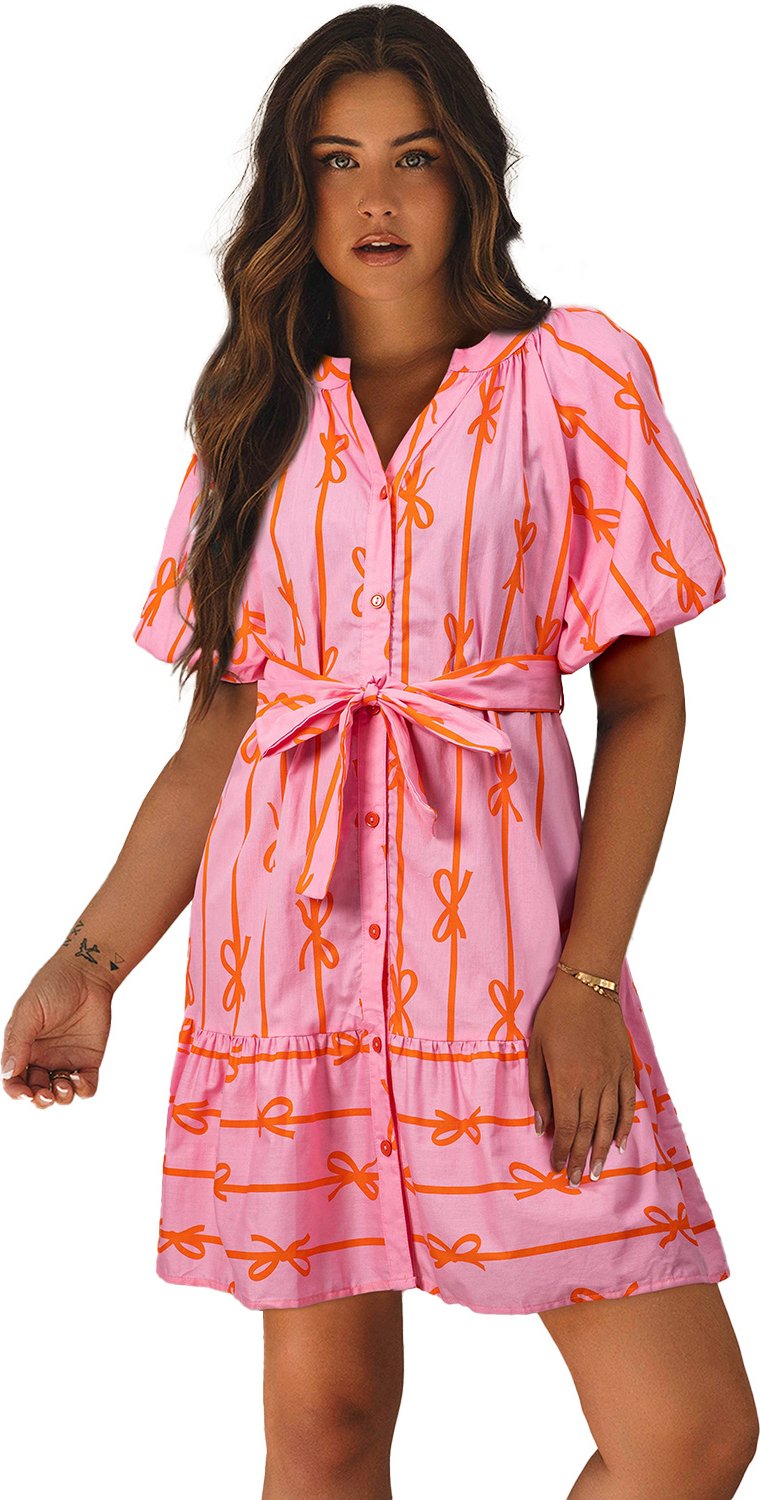 Schleifenmuster Mini-Kleid