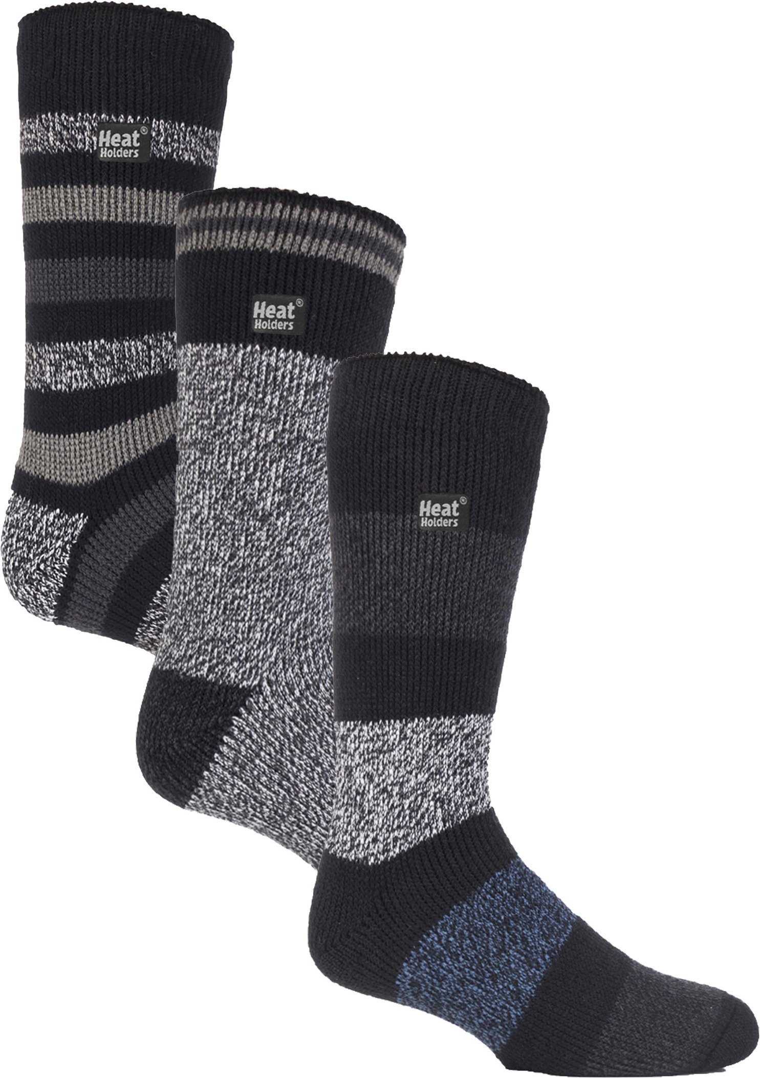 Thumbnail - HEAT HOLDERS - 3er Pack Multipack Herren Thermosocken für den Winter - Block Stripe