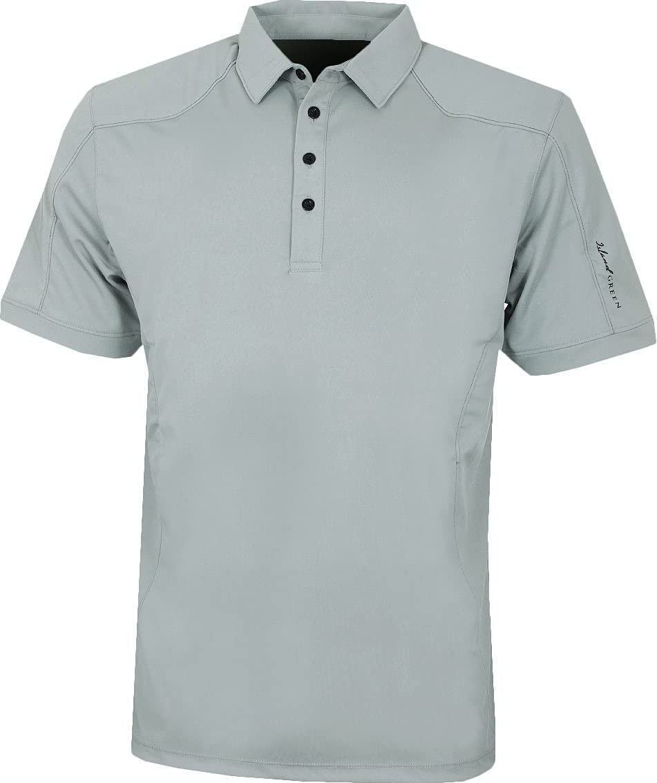 Thumbnail - Island Green - Poloshirt Abgesteppt für Herren - Emblem (Schlachtschiff Grau)