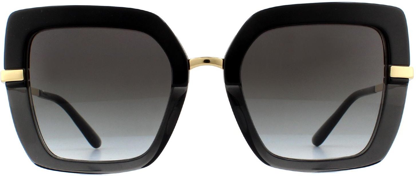 Dolce & Gabbana Sonnenbrille DG4373 32468G Top Schwarz auf Transparent Schwarz Grau Gradient