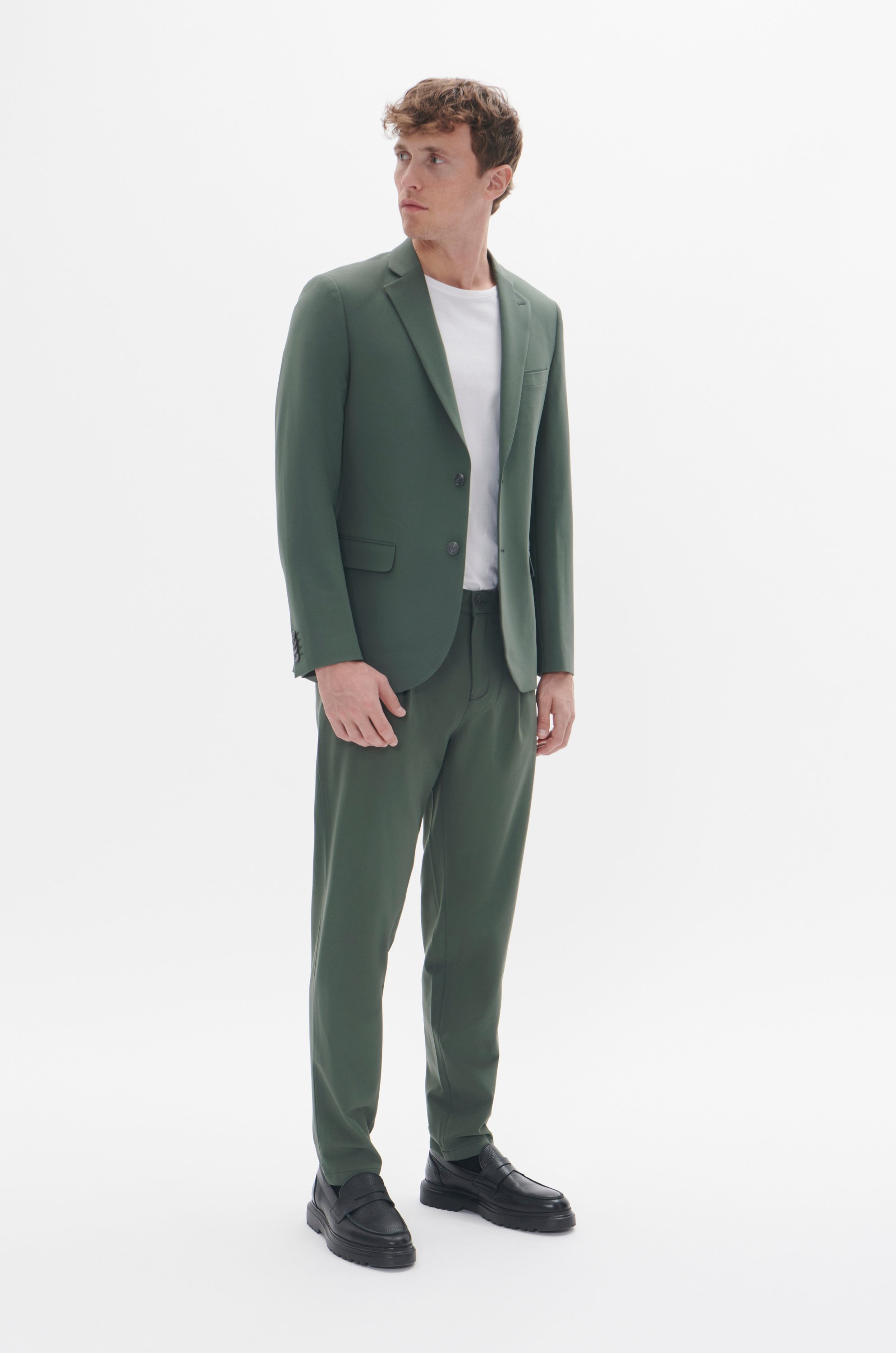 Blazer Gerade Passform green