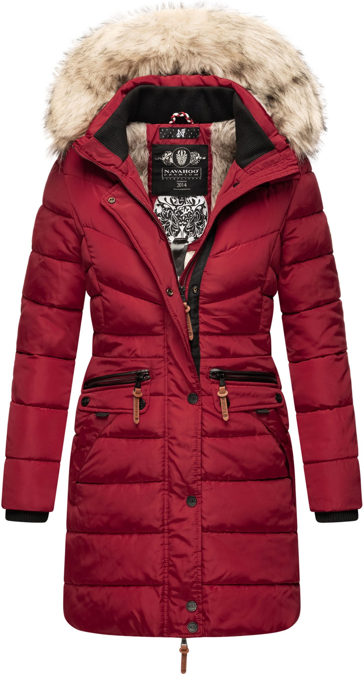 Navahoo Damen Winterjacke Paula – Extra Warm, Wasserabweisend & Mit Abnehmbarem Kunstfellkragen