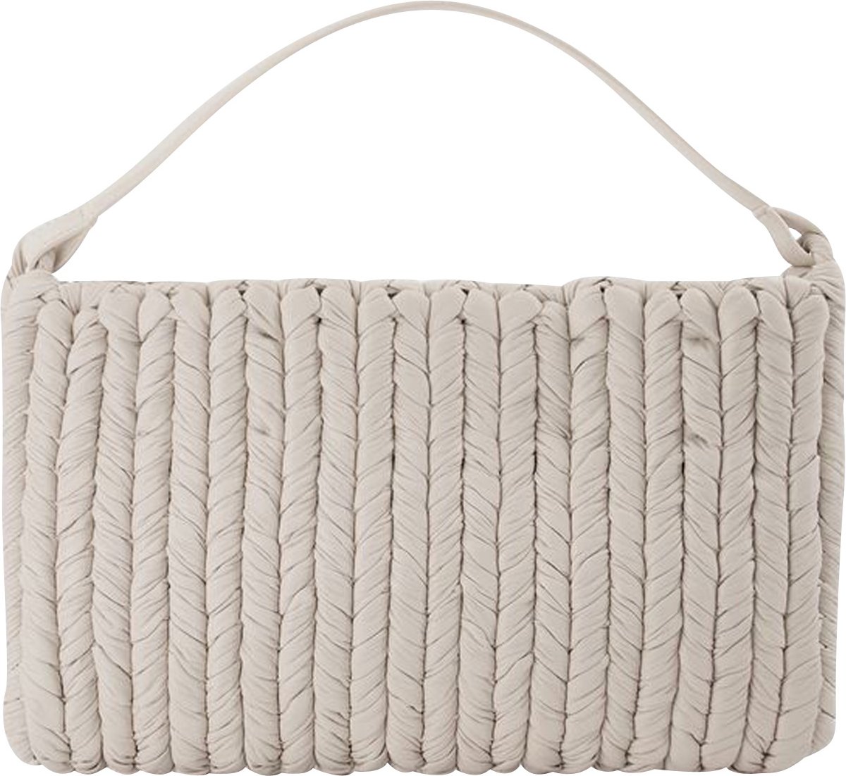 Die quadratische Tasche aus weißem Veganleder