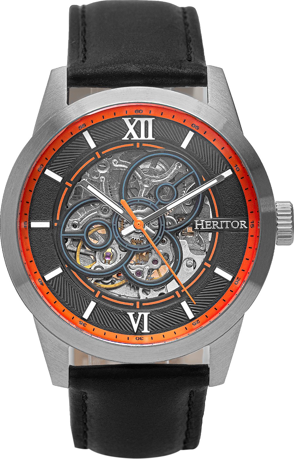 Heritor Automatik Jonas Lederarmband Skelettuhr