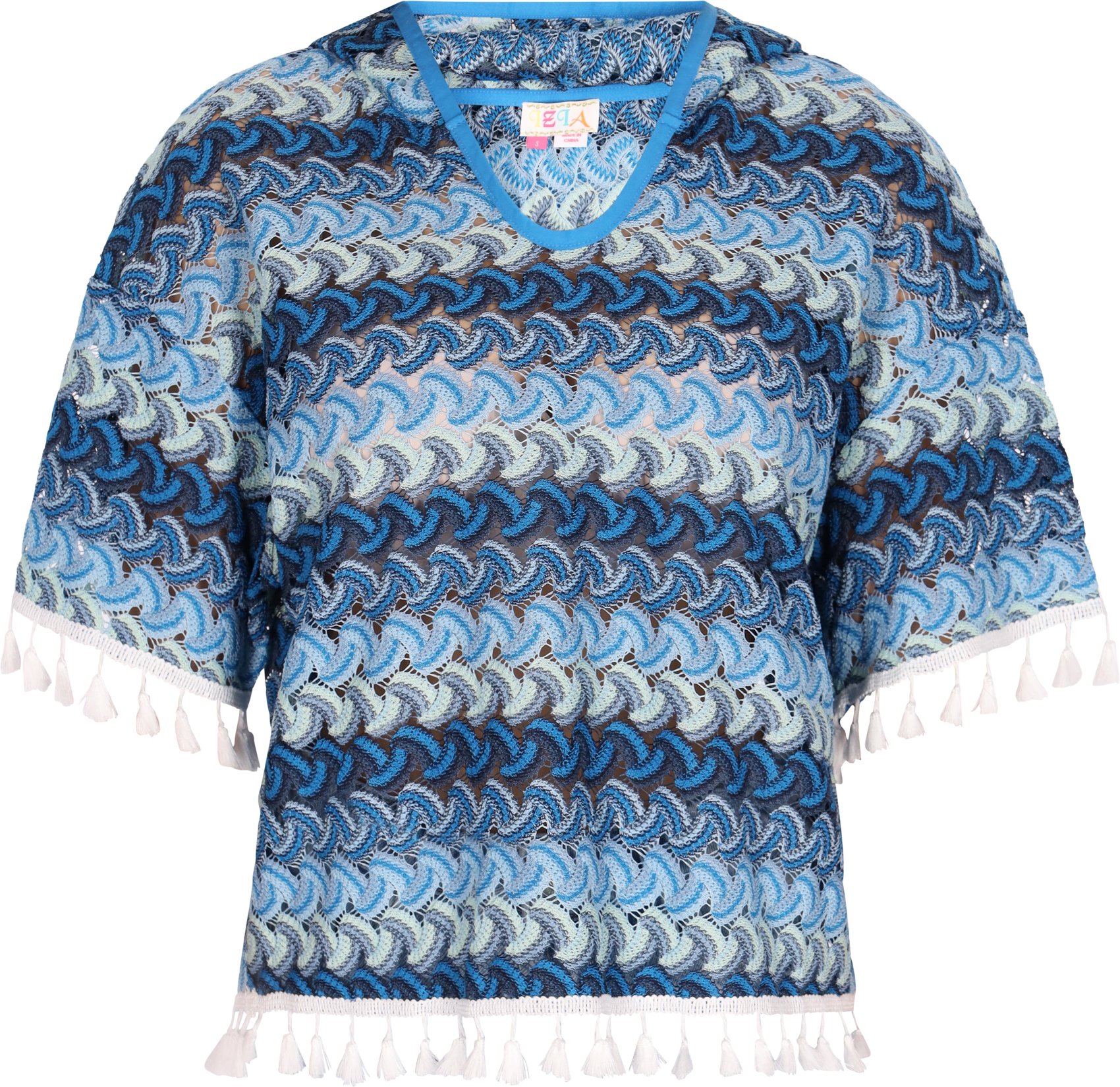 IZIA Kapuzenpullover Damen Blau Mehrfarbig