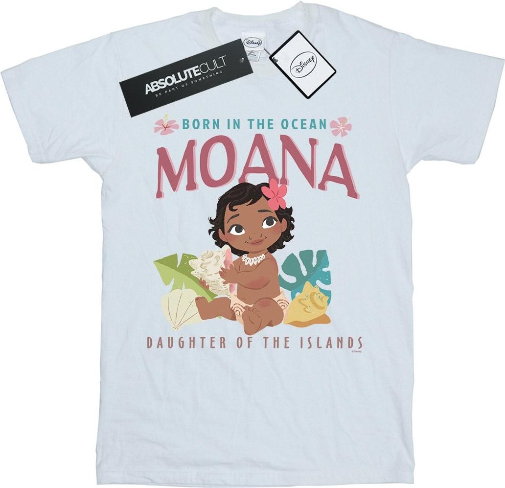 Disney - "Moana Born In The Ocean" T-Shirt für Mädchen (Weiß)