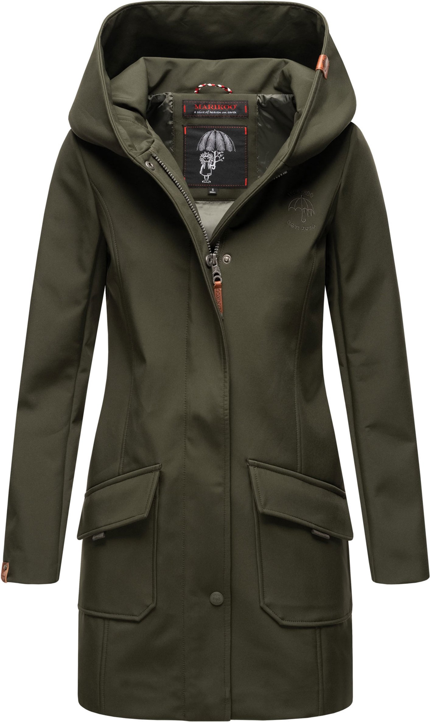 Marikoo Damen Softshelljacke – Mayleen, wasserabweisend mit Kapuze