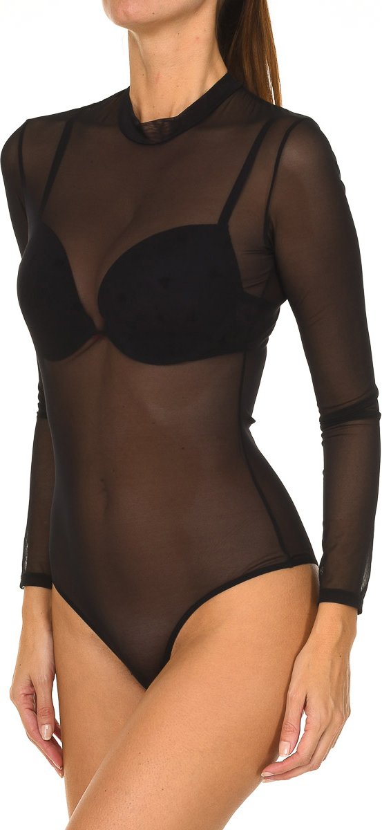 Langärmeliger Bodysuit aus Mikrotüll