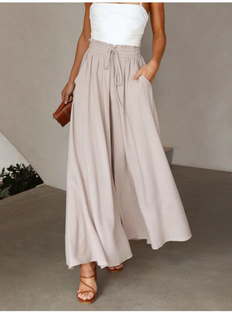 Thumbnail - Hose mit weitem Bein und hoher Taille und Taschen