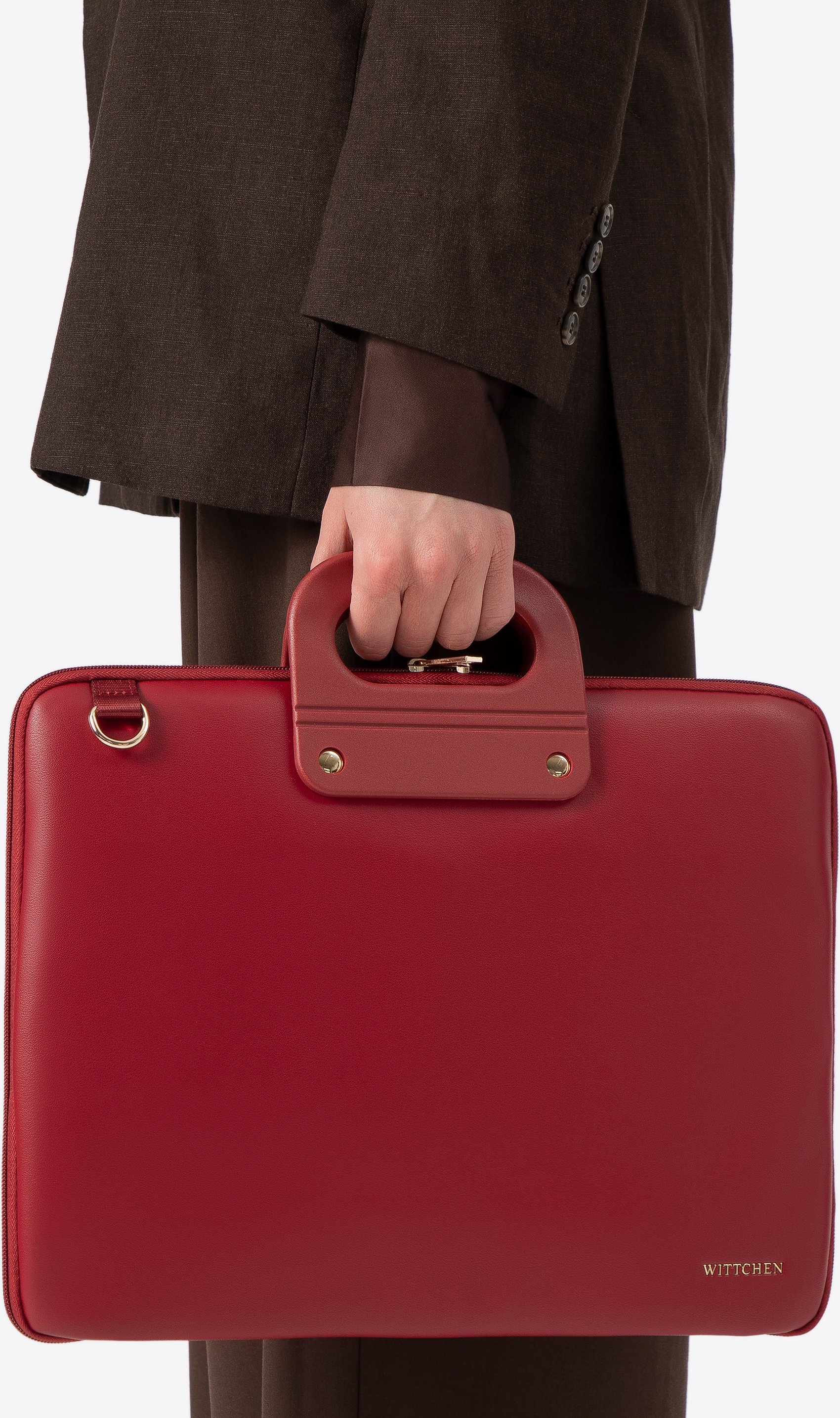 Wittchen Damen-Laptoptasche (15 Zoll), Rot, Burgunderrot, Kunstleder