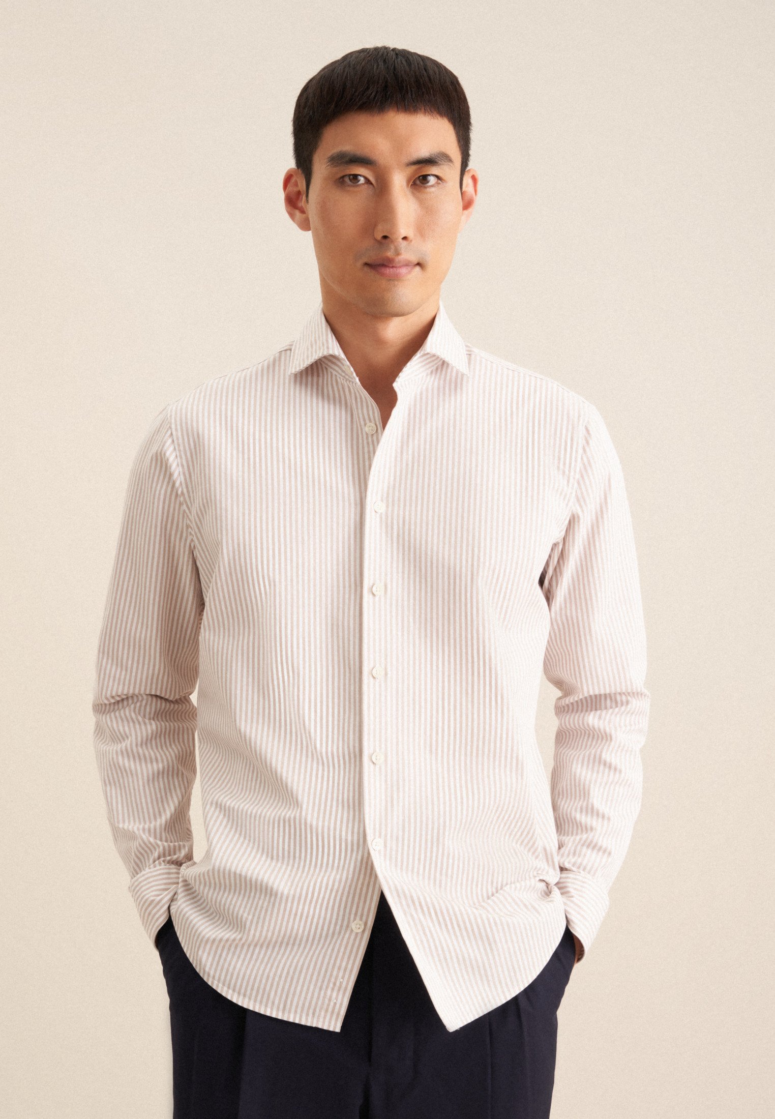 Casual Hemd Herren Beige