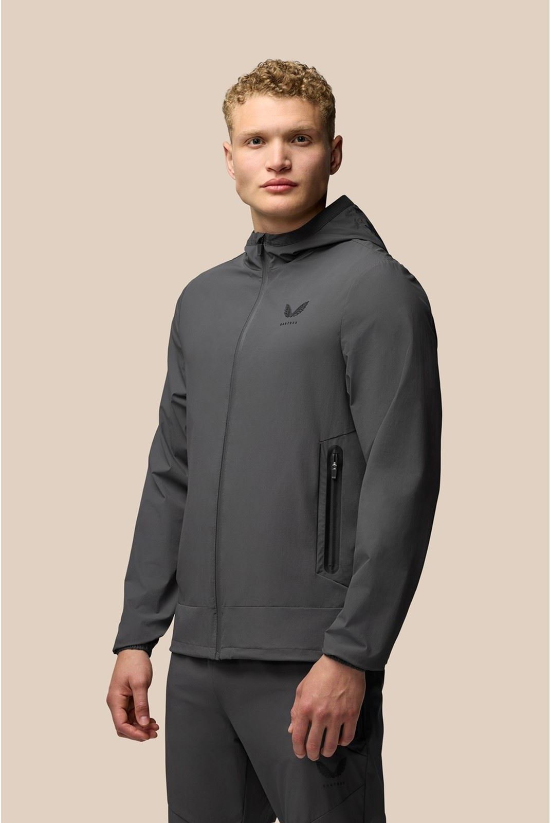 Castore Leichte Flex-Jacke Herren Graue Trainingsjacke