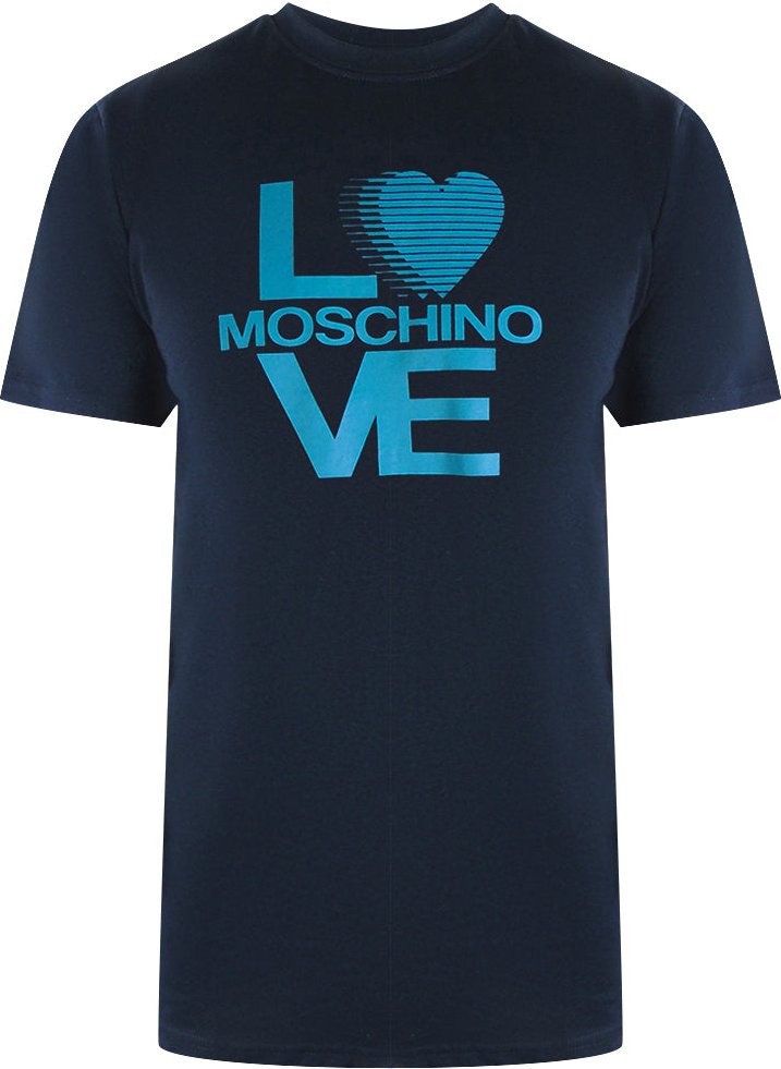 Love Moschino Logo Marineblaues T-shirt