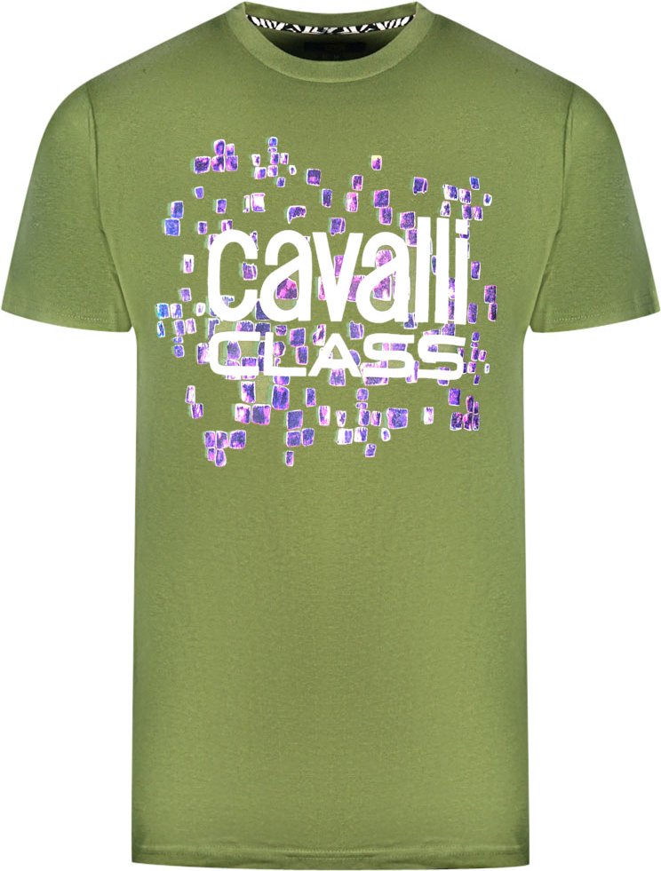 Cavalli Class Skalen-Design-Logo grünes T-Shirt