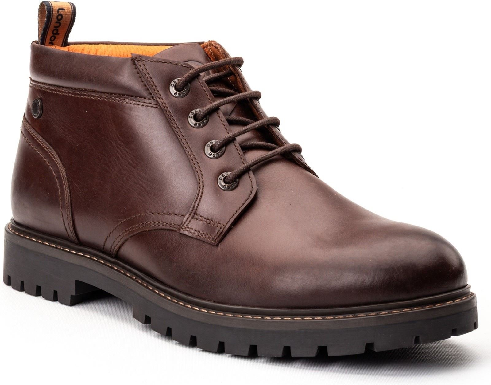 Thumbnail - Base London Cobalt Herren Leder Stiefeletten In Braun
