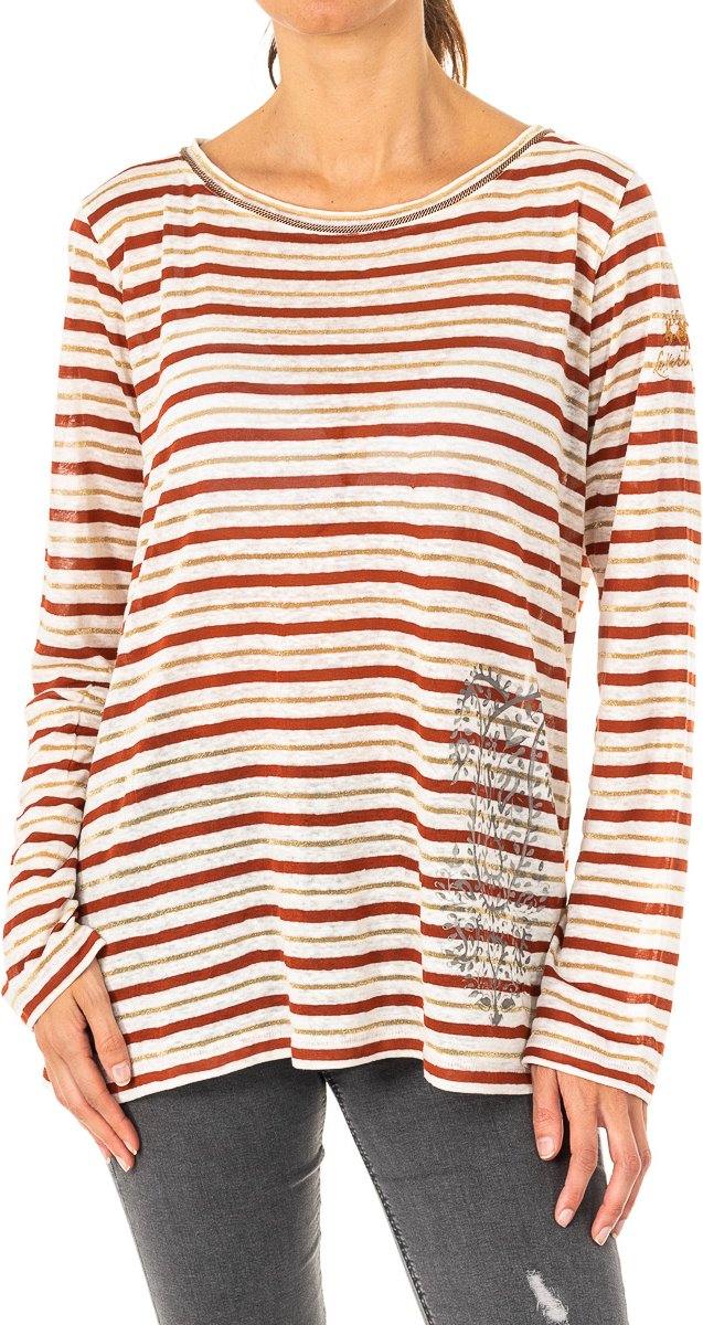 Langarm-T-Shirt mit Rundhalsausschnitt für Frauen LWRE01