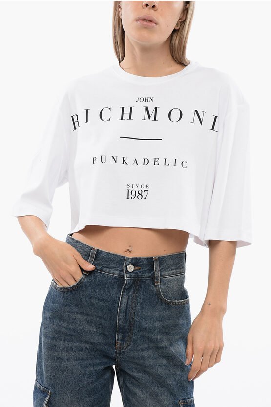 Kurzes GENYA T-Shirt mit Oversized Fit in Weiß