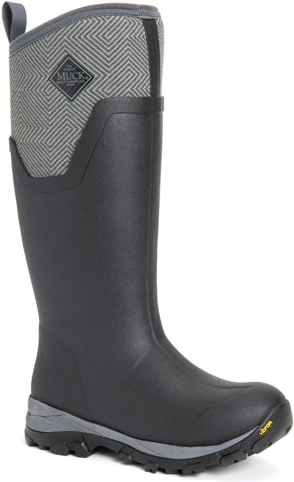 Muck Boots Arctic Ice Tall Rubber Schwarz/Grau Geometrische Gummistiefel