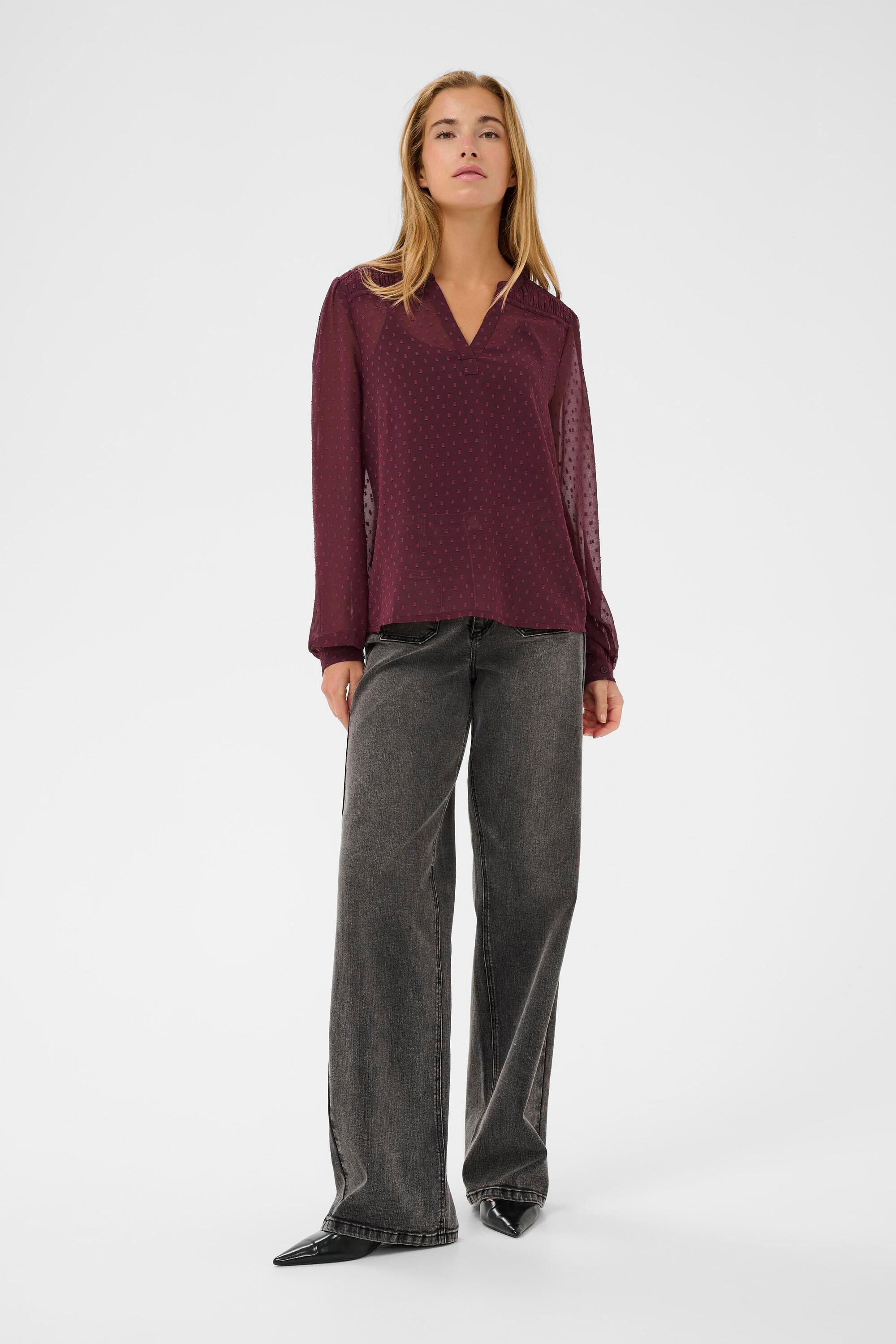 Langarm-Bluse KAleonora Langarm-Bluse Regular fit bordo