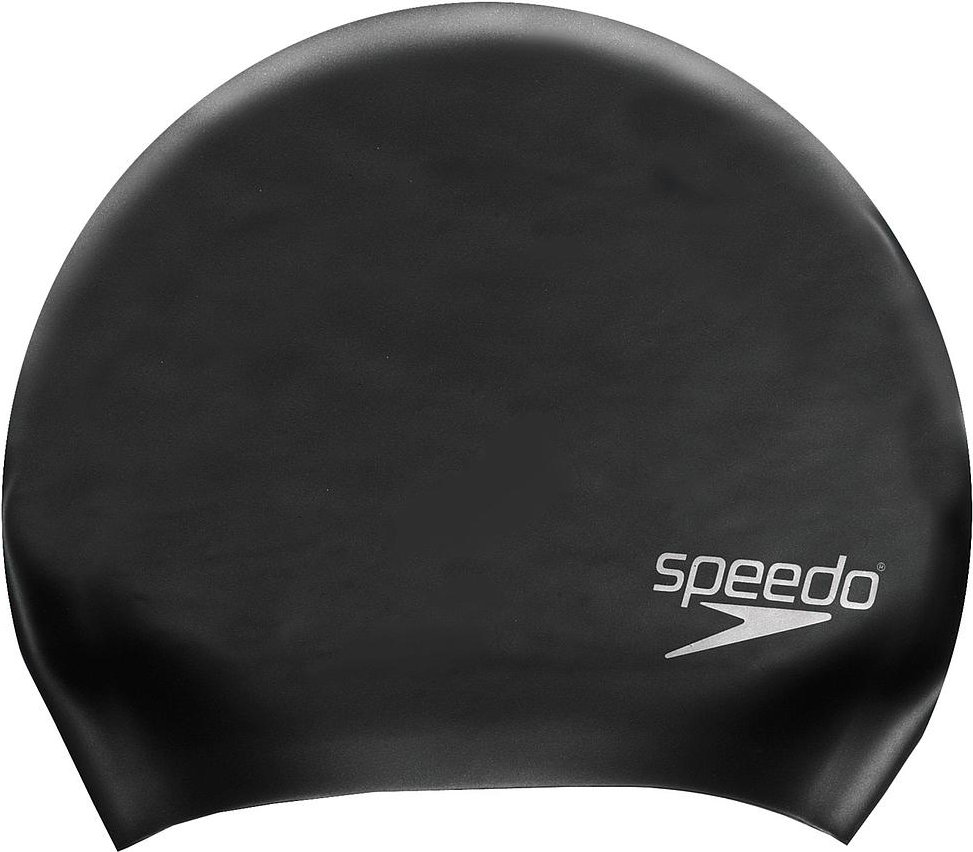 Speedo Unisex Silikon-Badekappe für langes Haar, für Erwachsene (Schwarz)
