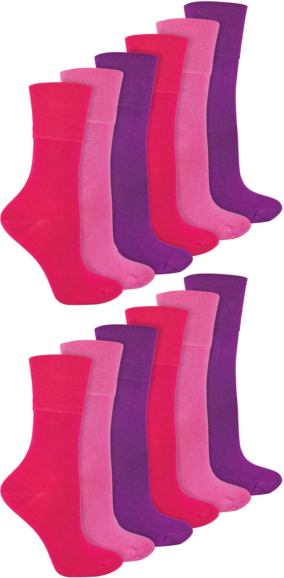 IOMI - 12 Paar Multipack Damen Diabetiker Bambus Socken | Damen Extra breite nahtlose Socken mit nicht elastischen sanft...