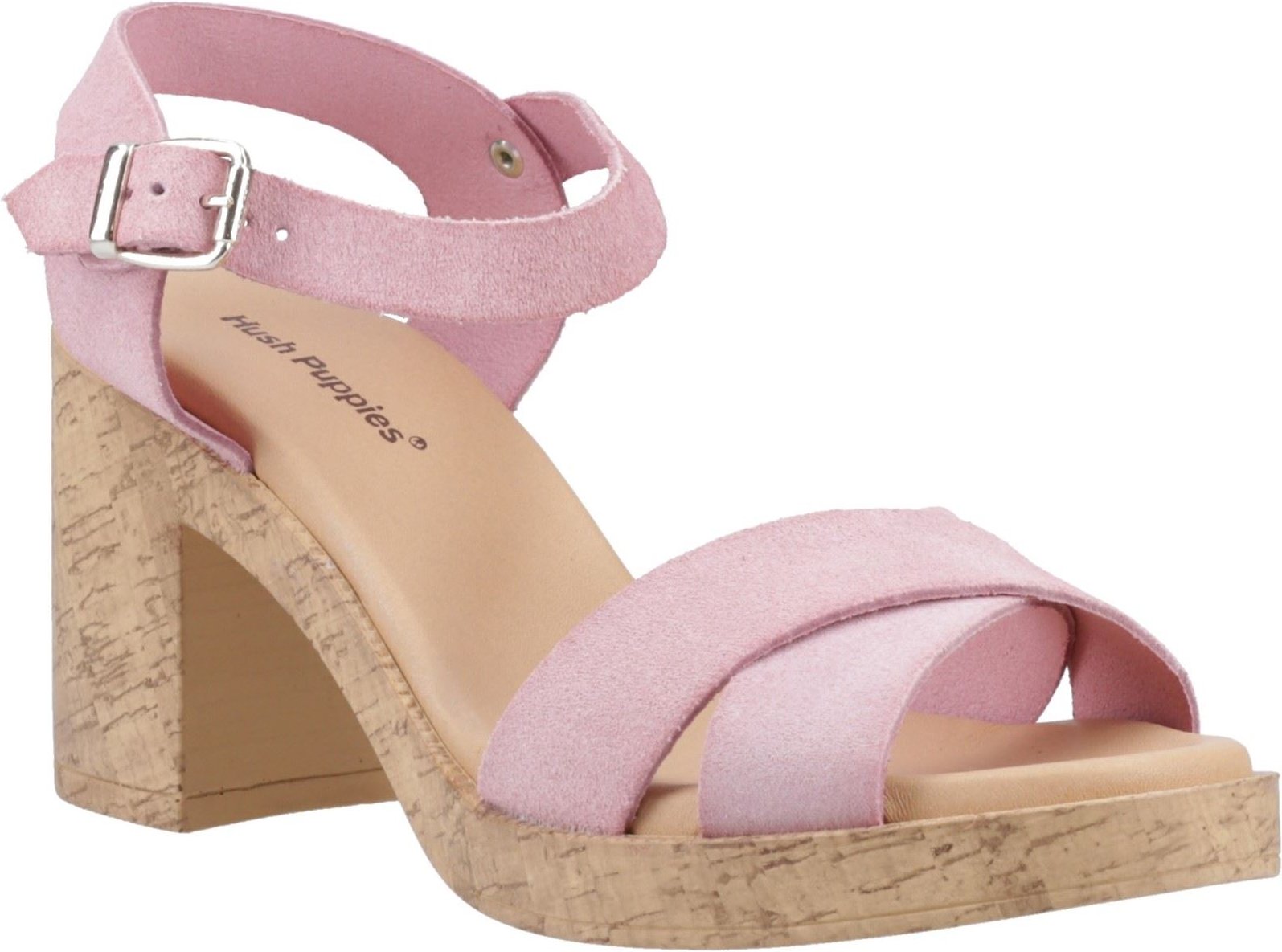 Hush Puppies Georgia Cork Damen Sandalen Aus Leder In Blush