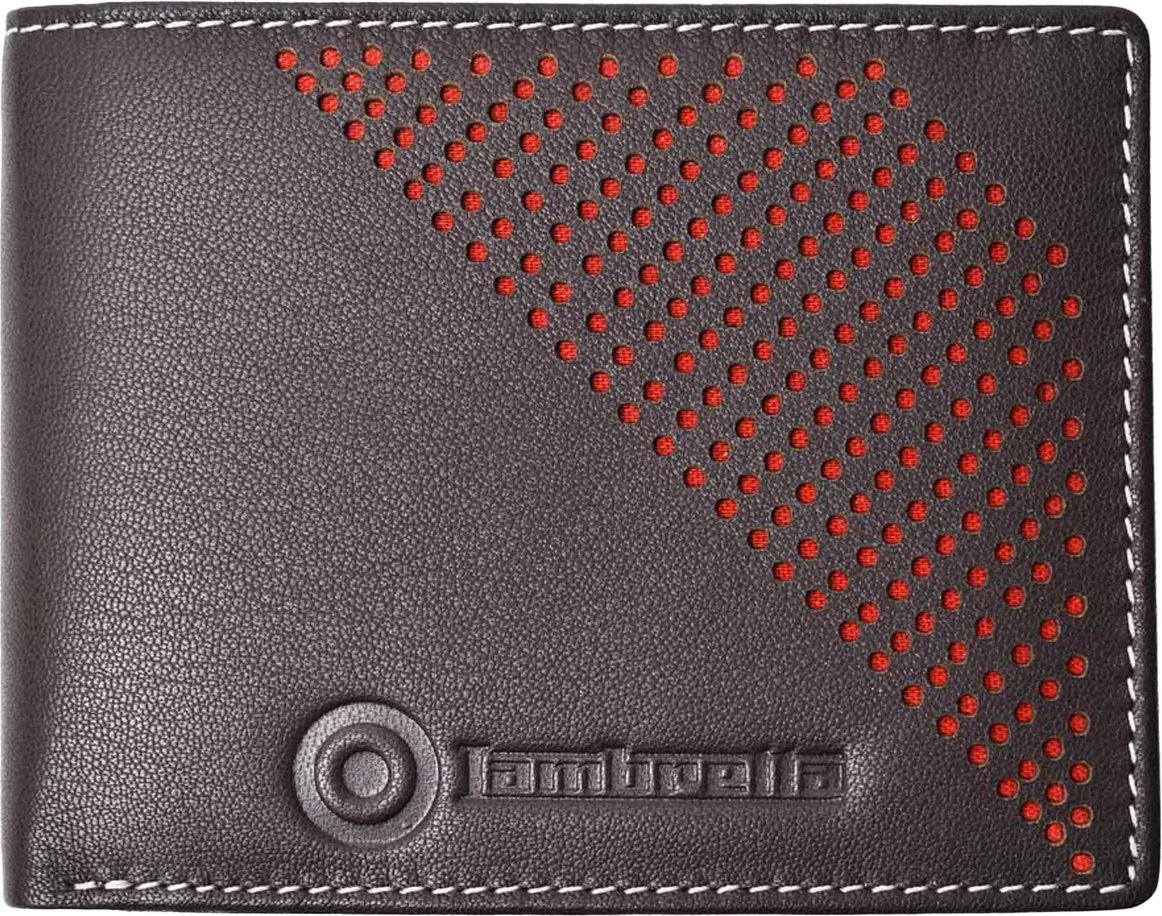 Lambretta - Leder Brieftasche Gestanzt (Dunkelbraun)