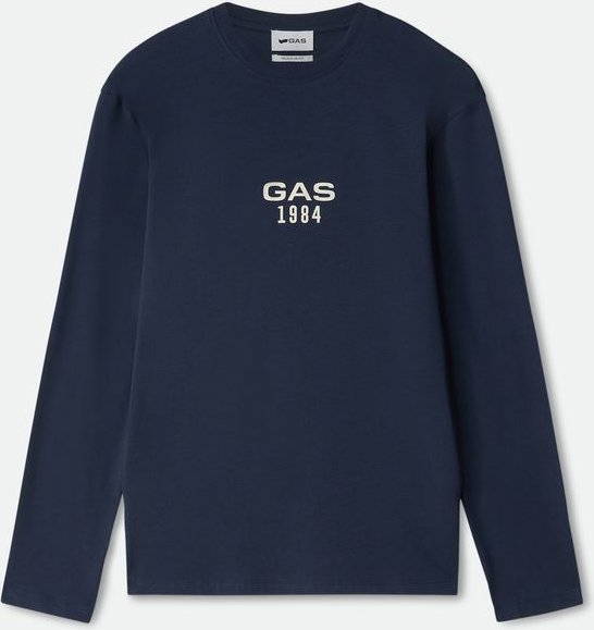 Blaues Herren-Langarm-T-Shirt DHARIS M/L 1984