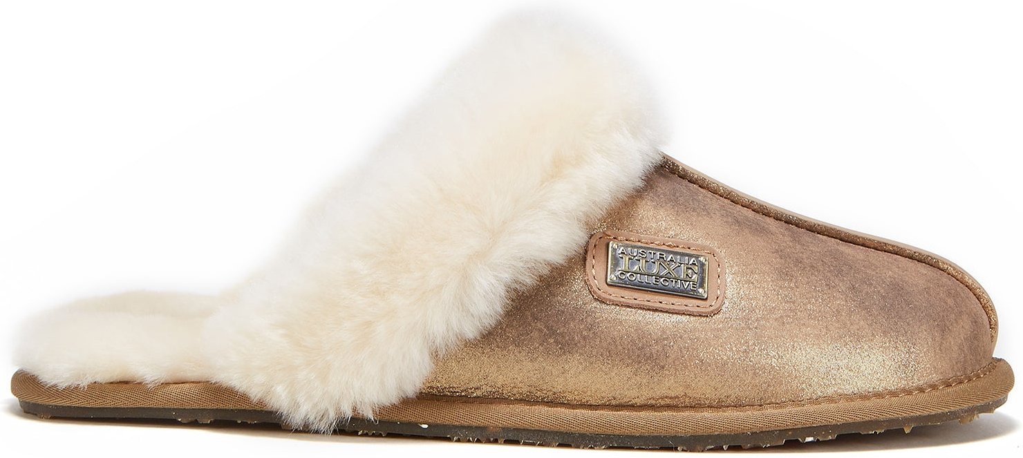 Geschlossene Pantolette Antik Gold