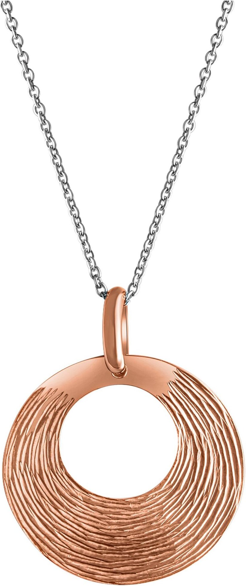 Celesta Silber Halskette Silber 925 rosé-vergoldet 42+3cm lang mit diamantierter Oberfläche