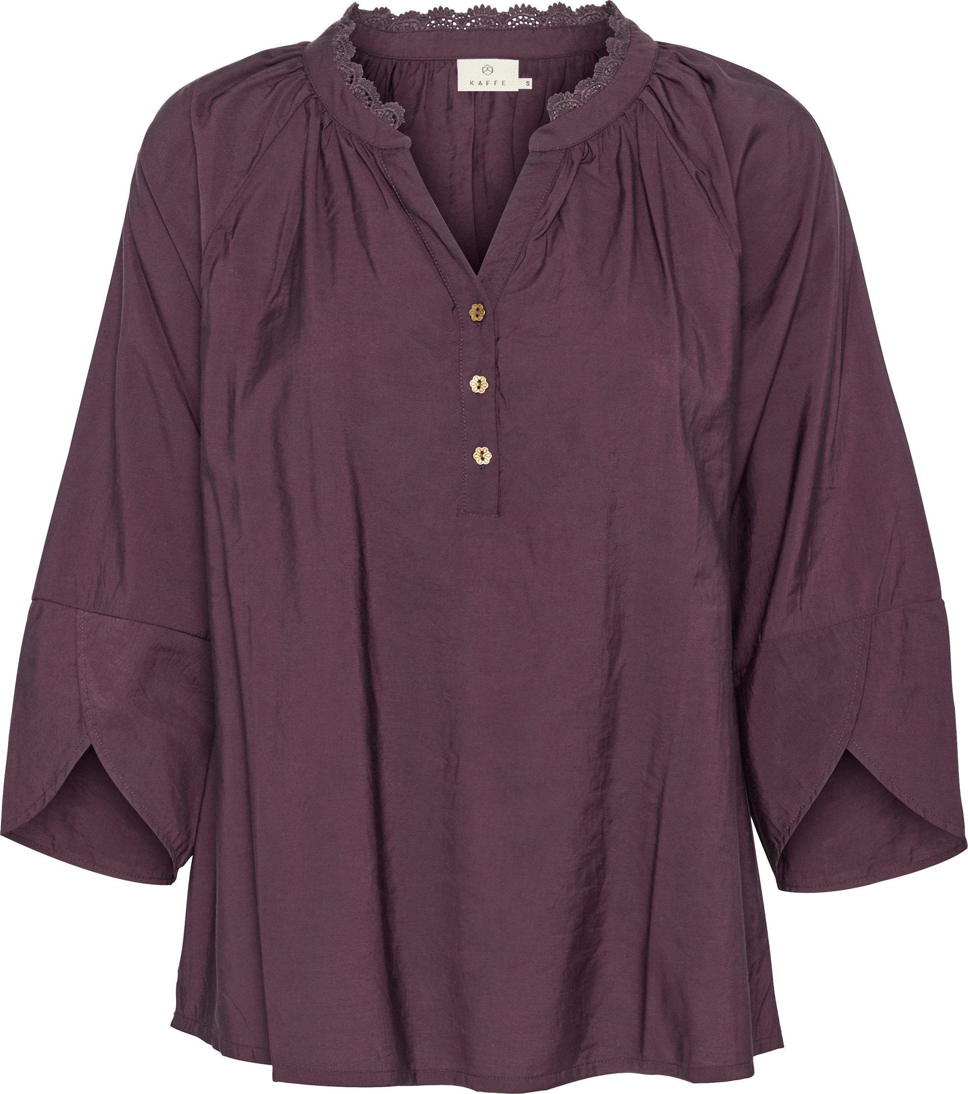 Langarm-Bluse Loose fit Fudge wine