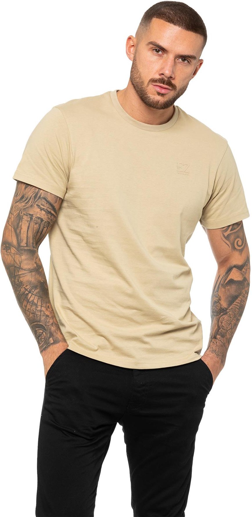 Enzo | Herren T-Shirt mit Rundhalsausschnitt - Stein