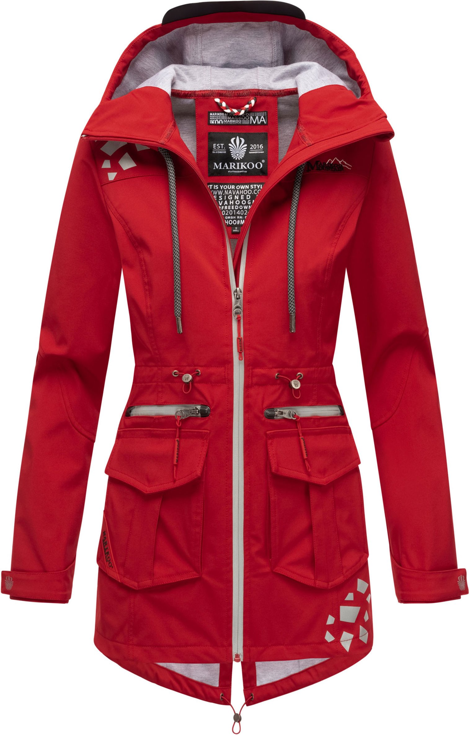 Thumbnail - Marikoo Damen Softshelljacke – Ulissaa mit Kapuze & Reflektoren